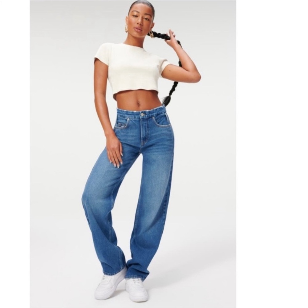 Good American Good 90s High Waisted Baggy Fit Loose Jeans Womens Size 24 00